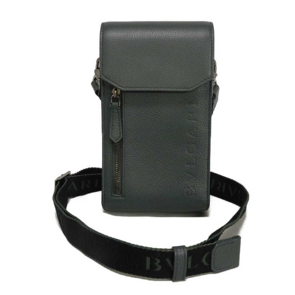 Bulgari BVLGARI Shoulder Bag BB Man Phone Holder Grain Calf Pouch RFID IC Chi...